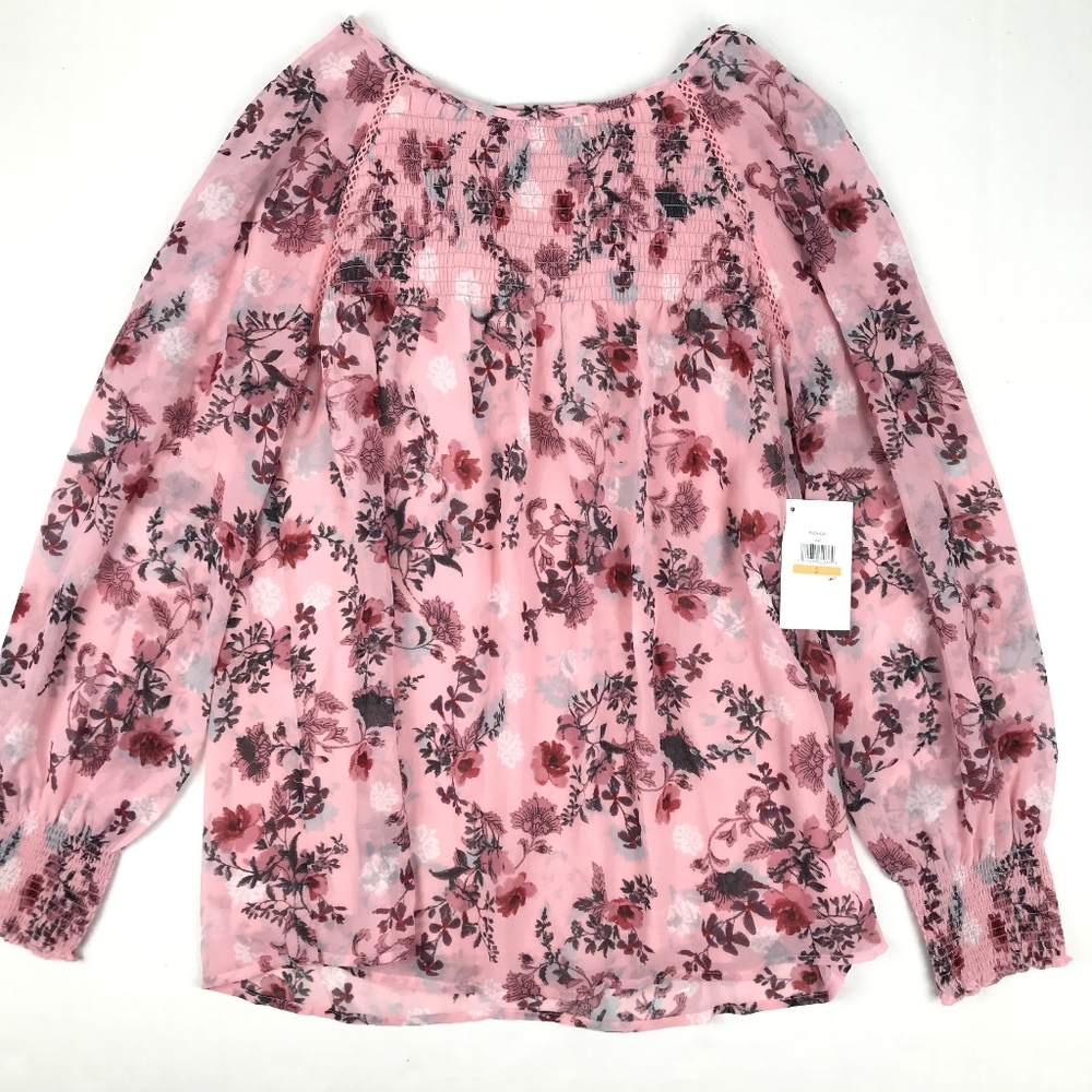 Kensie Floral Smock Top Blouse